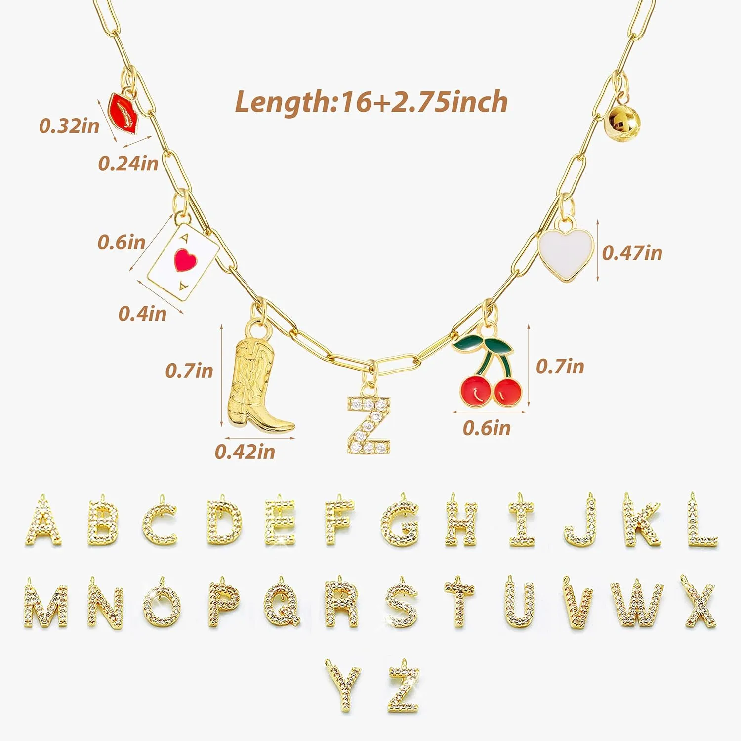 Charm Necklace Western Jewelry for Women Initial Charm Pendant Cowgirl Boot Necklace Beach Accessories Western Outfits for Women 2025