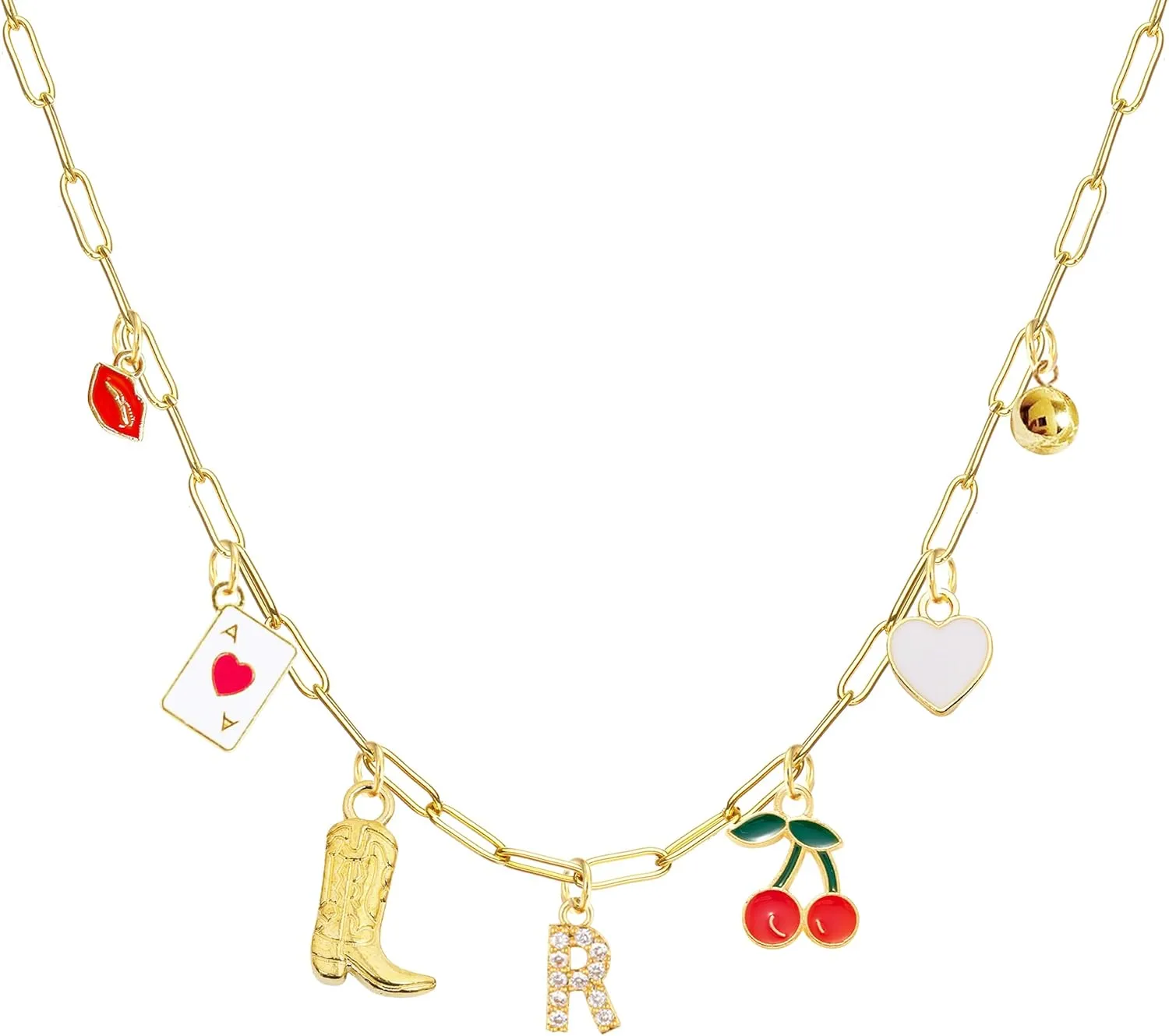 Charm Necklace Western Jewelry for Women Initial Charm Pendant Cowgirl Boot Necklace Beach Accessories Western Outfits for Women 2025