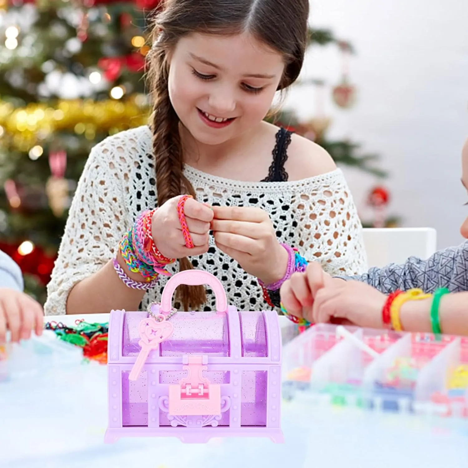 Childrens Jewelry Box 2Pcs Jewelry little girl treasure box pretend treasure box baby girl treasure chest Box Toy Princess Jewelry Organizer