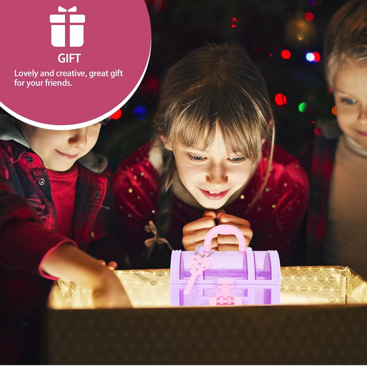 Childrens Jewelry Box 2Pcs Jewelry little girl treasure box pretend treasure box baby girl treasure chest Box Toy Princess Jewelry Organizer