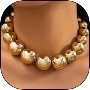 Chunky Gold Bead Statement Choker Necklaces for Women Large Exaggerated Boho Gold Ball Chain Necklace Trendy Jewelry Accessories Gift