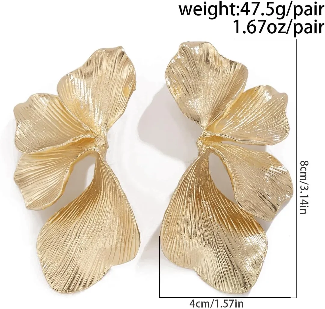 Chunky Gold Earrings for Women Gold Statement Earring Chunky Stud Earrings Irregular GoldDangle Earring Trendy Prom Jewellery Gift
