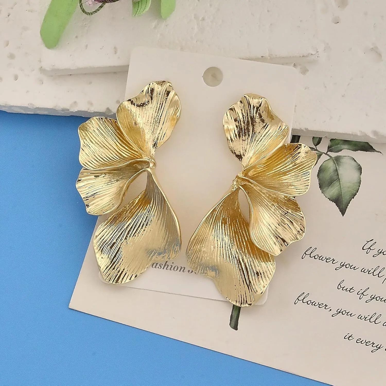 Chunky Gold Earrings for Women Gold Statement Earring Chunky Stud Earrings Irregular GoldDangle Earring Trendy Prom Jewellery Gift