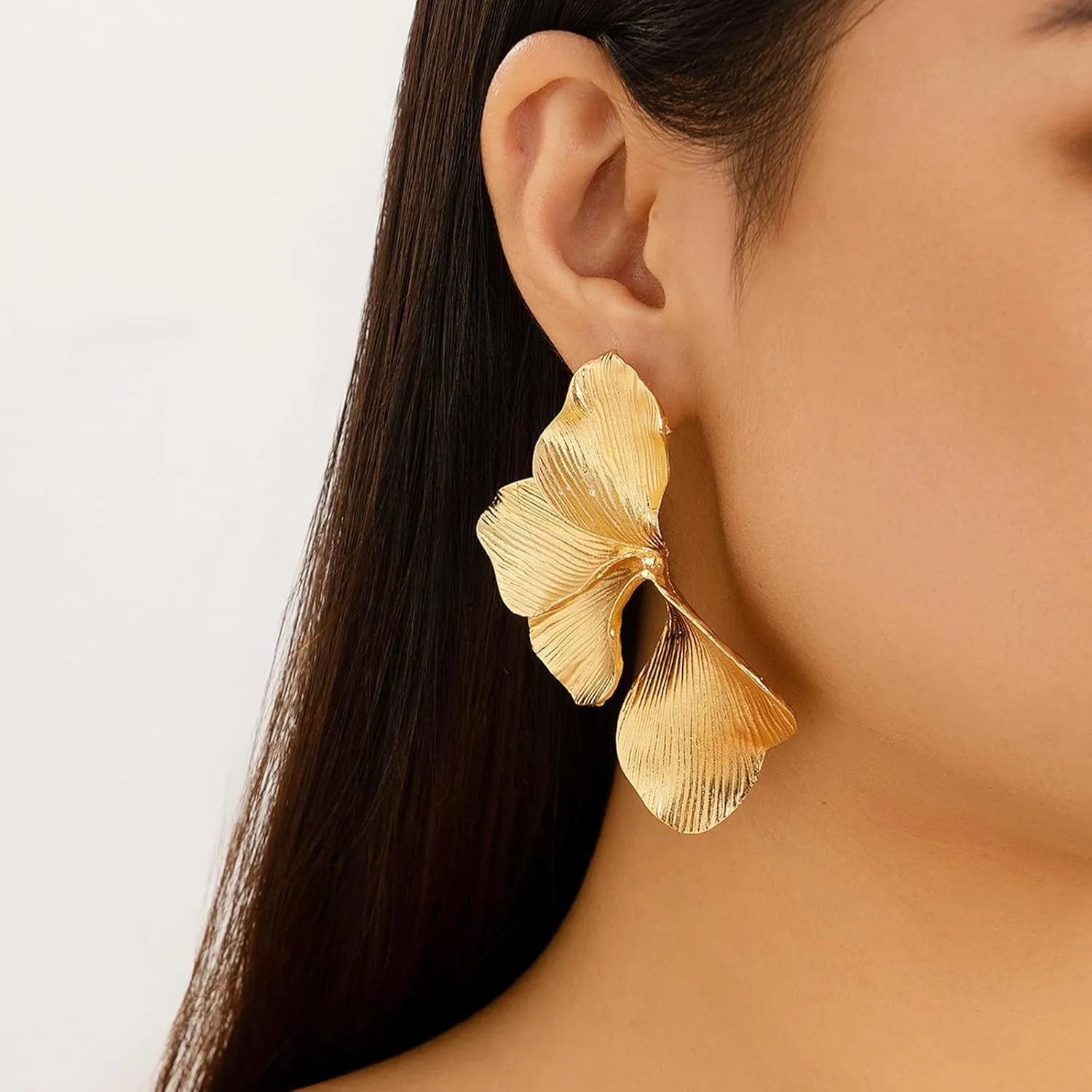 Chunky Gold Earrings for Women Gold Statement Earring Chunky Stud Earrings Irregular GoldDangle Earring Trendy Prom Jewellery Gift