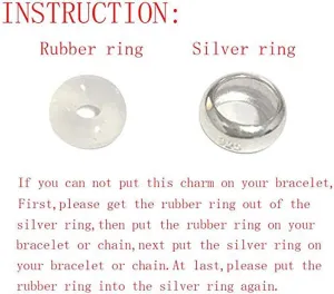 Clip Stopper Charms Sterling Silver Rondelle Spacer Bead Charm Stopper Charm for Pandora Charm Bracelets
