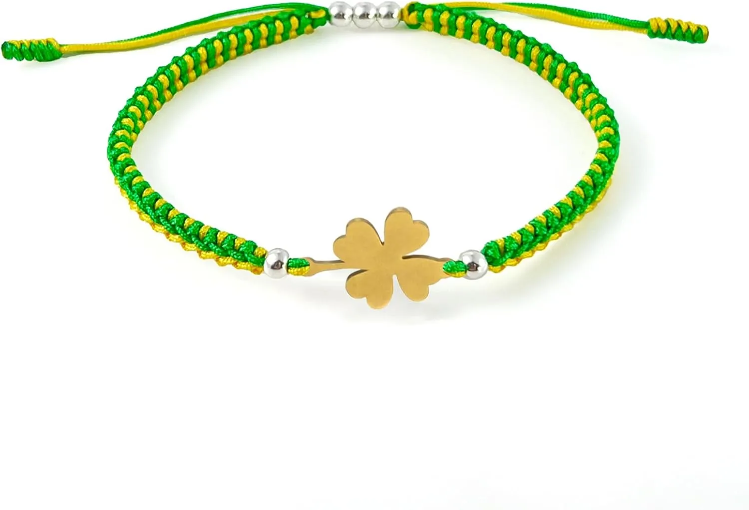 Clover Lucky Bracelet Handmade Braided Irish Luck & Protection String Bracelet With Gift Box Amulet Bohemia Style Rope Adjustable For Women, Men, Friendship 18K Gold Plated St. Patrick's Day