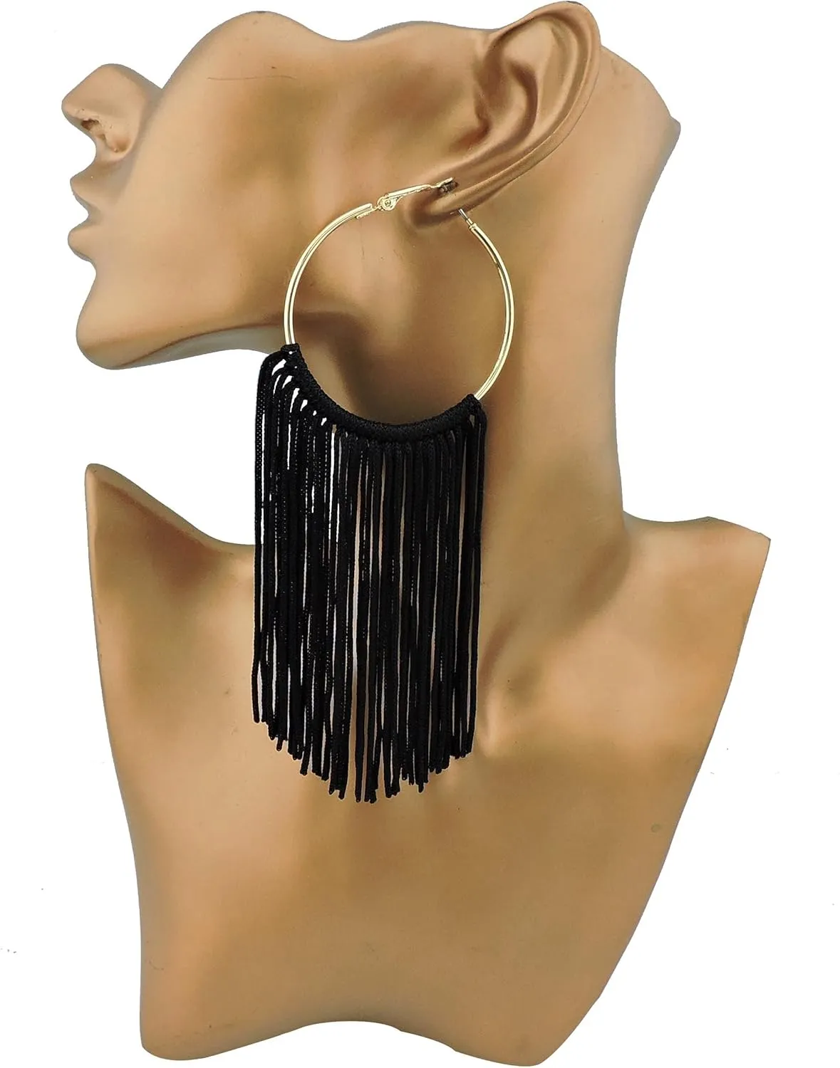 Coiris Boho Tassel Earrings for Women Bohemian Hoop Drop Tassels Western Earrings Dangle Country Earrings Summer Beach Long Tassels Earrings for Women