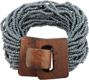 Coiris Multi Layers Seed Beads Wide Bangle Strand Bracelet for Women (BR1167)