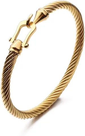 COLORFUL BLING Unisex Stainless Steel Cable Wire Bracelets Charm Bangle Bracelet Best Friend Fashion Jewelry Gift for Women Men