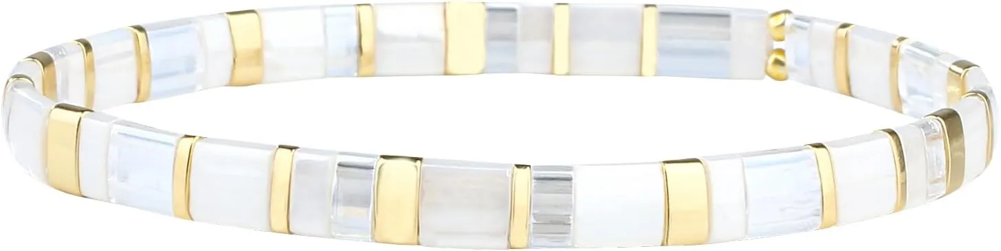 CQUAN CHI Colorful Stretch Strand Bracelets Tila Miyuki Friendship Bracelet Bangle