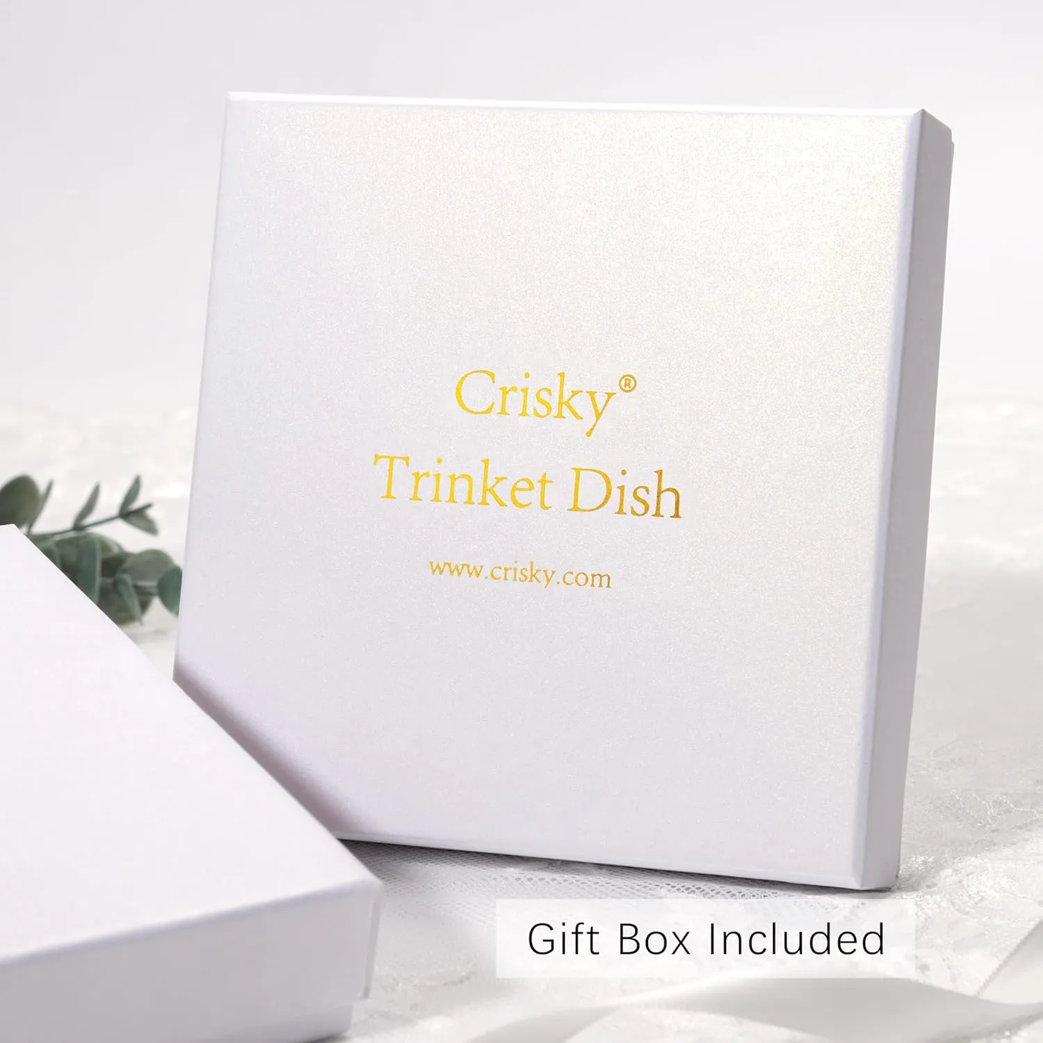 Crisky Jewelry Trinket Tray Ceramic Ring Dishes for Women, Best Female Friend, Sister, Mom Birthday Gifts for Earrings Necklaces Keys, Floral Design, Square, 4.5"