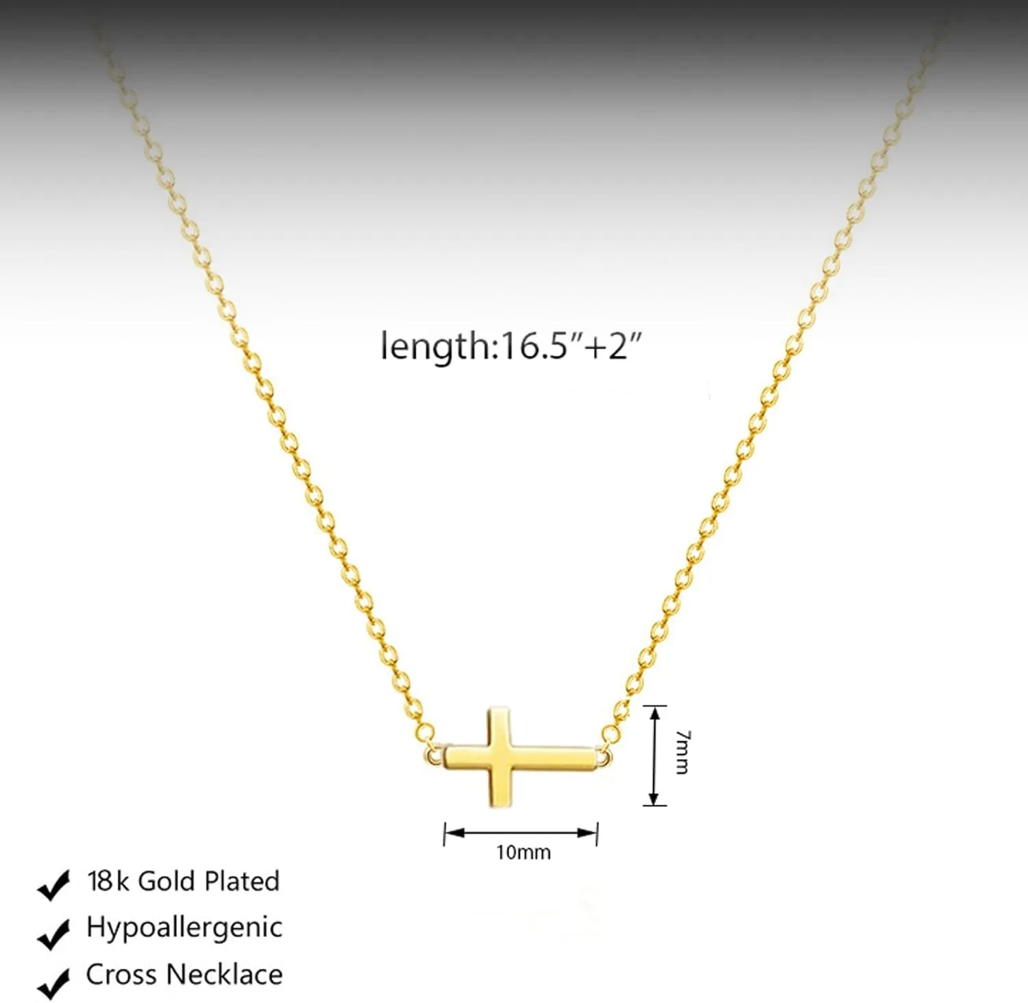 Cross Necklace for Women - 18K Gold Plated Cross Pendant Necklace Dainty Simple Gold Cross Necklace Tiny Gold Cross Necklaces for Women Trendy Gold Jewelry for Women Gift