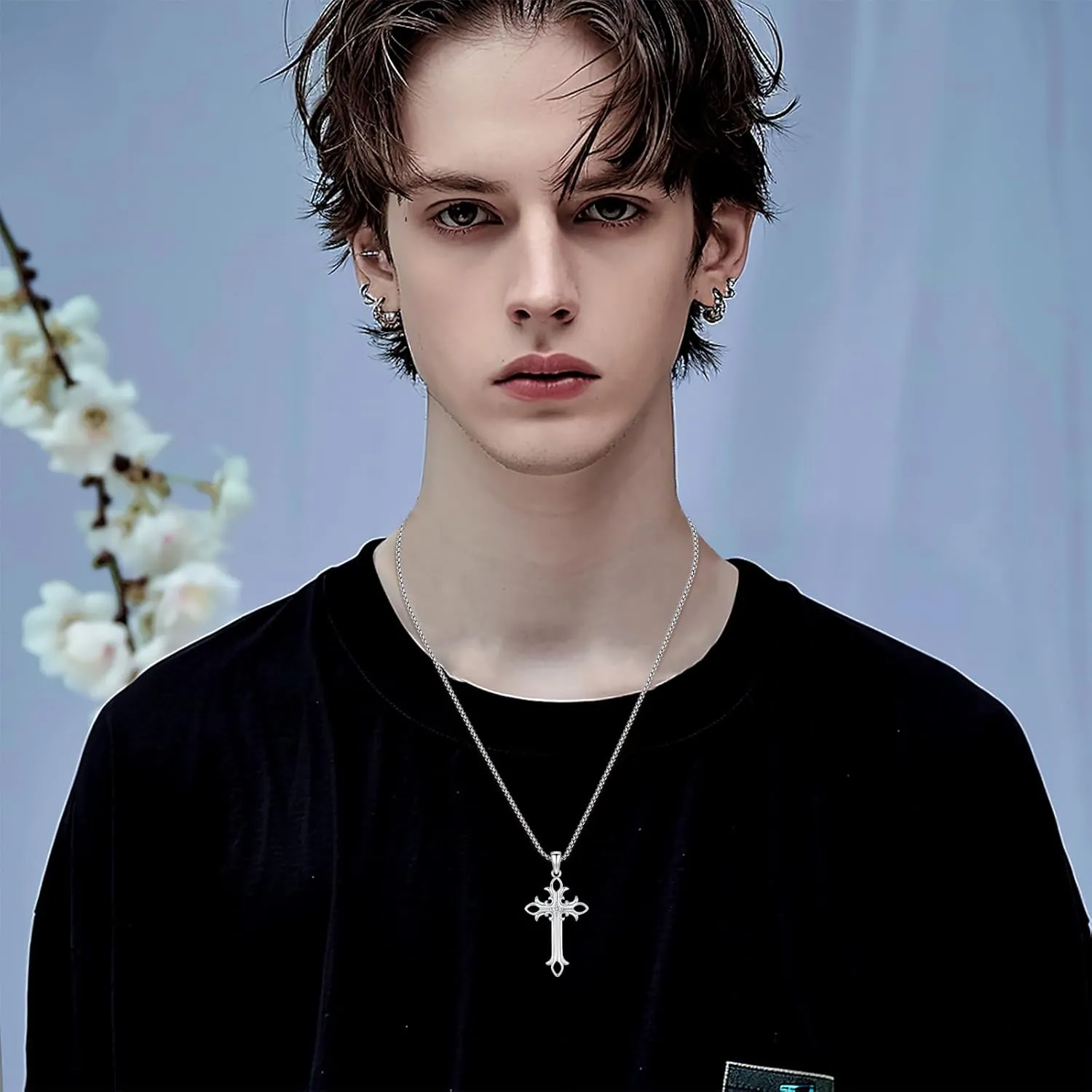 Cross Necklace for Women Men,Crucifix Necklaces 925 Sterling Silver Jesus Cross Pendant Vintage Patron Saint Medals Amulet Protection Religious Faith Trendy Dainty Jewelry Gifts