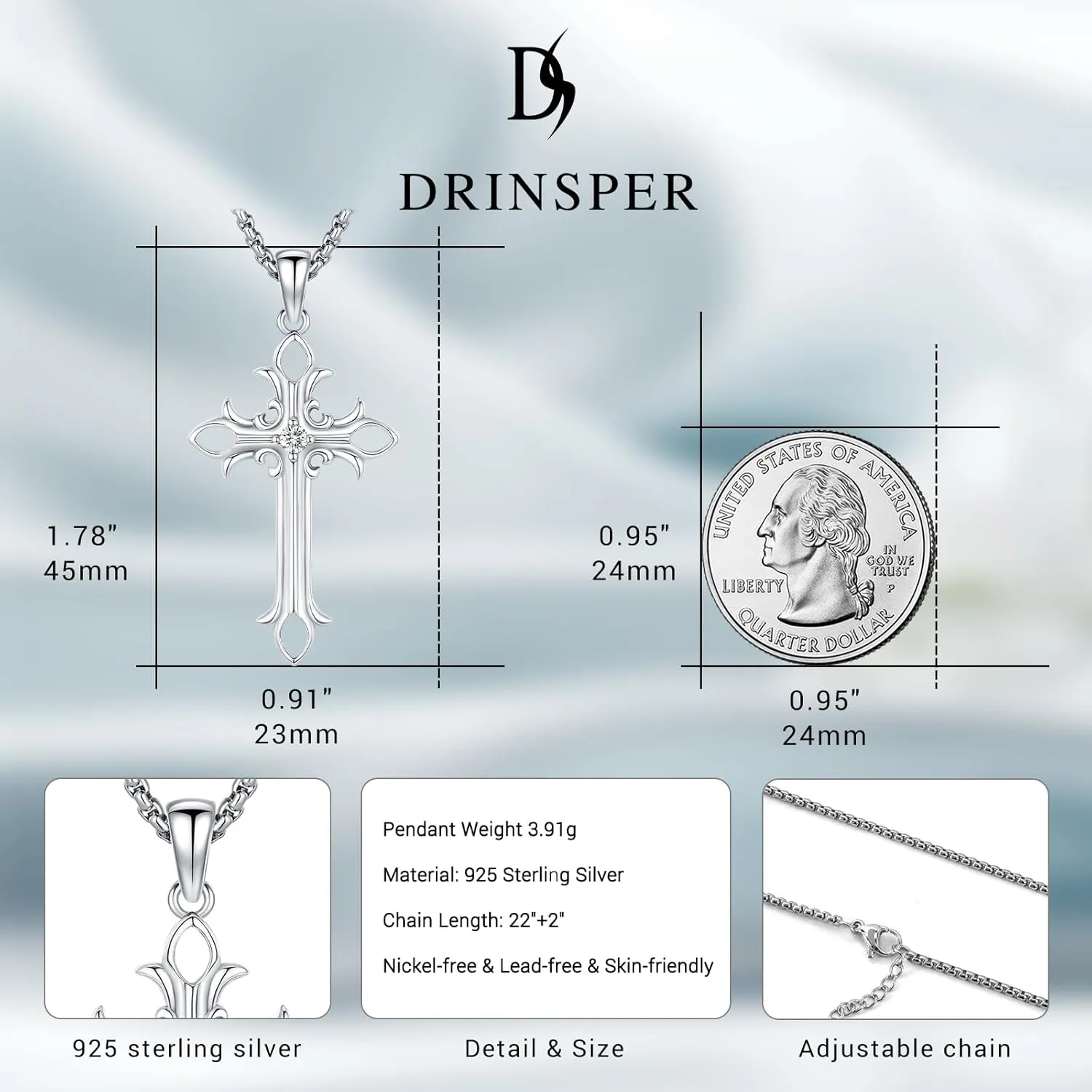 Cross Necklace for Women Men,Crucifix Necklaces 925 Sterling Silver Jesus Cross Pendant Vintage Patron Saint Medals Amulet Protection Religious Faith Trendy Dainty Jewelry Gifts