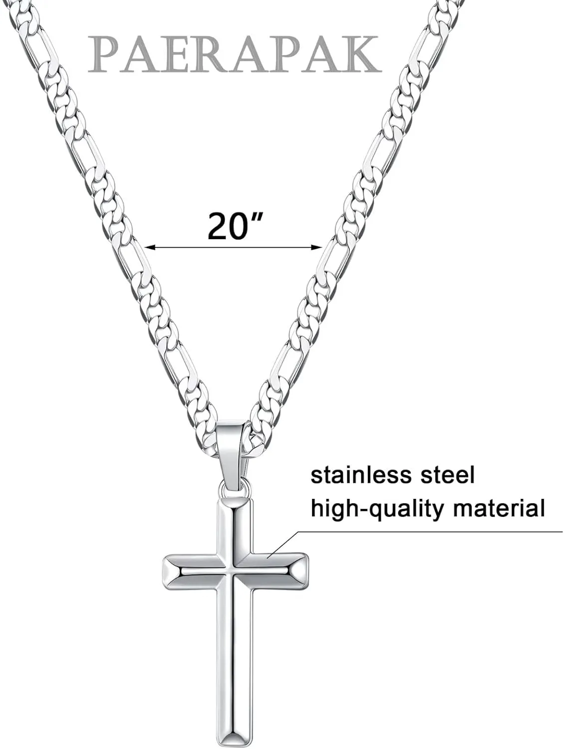 Cross Necklaces Gifts for Brother, Silver/Black Cross Necklace Cuban Chain Cross Pendant Necklace for Men, Fathers Day Christmas Gift for Brother