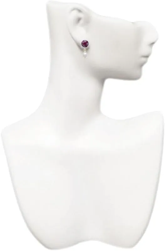 Delight Jewelry Goldtone 6mm Glass Imitation Pearl Bead Drop - Large Crystal Clip on Earrings