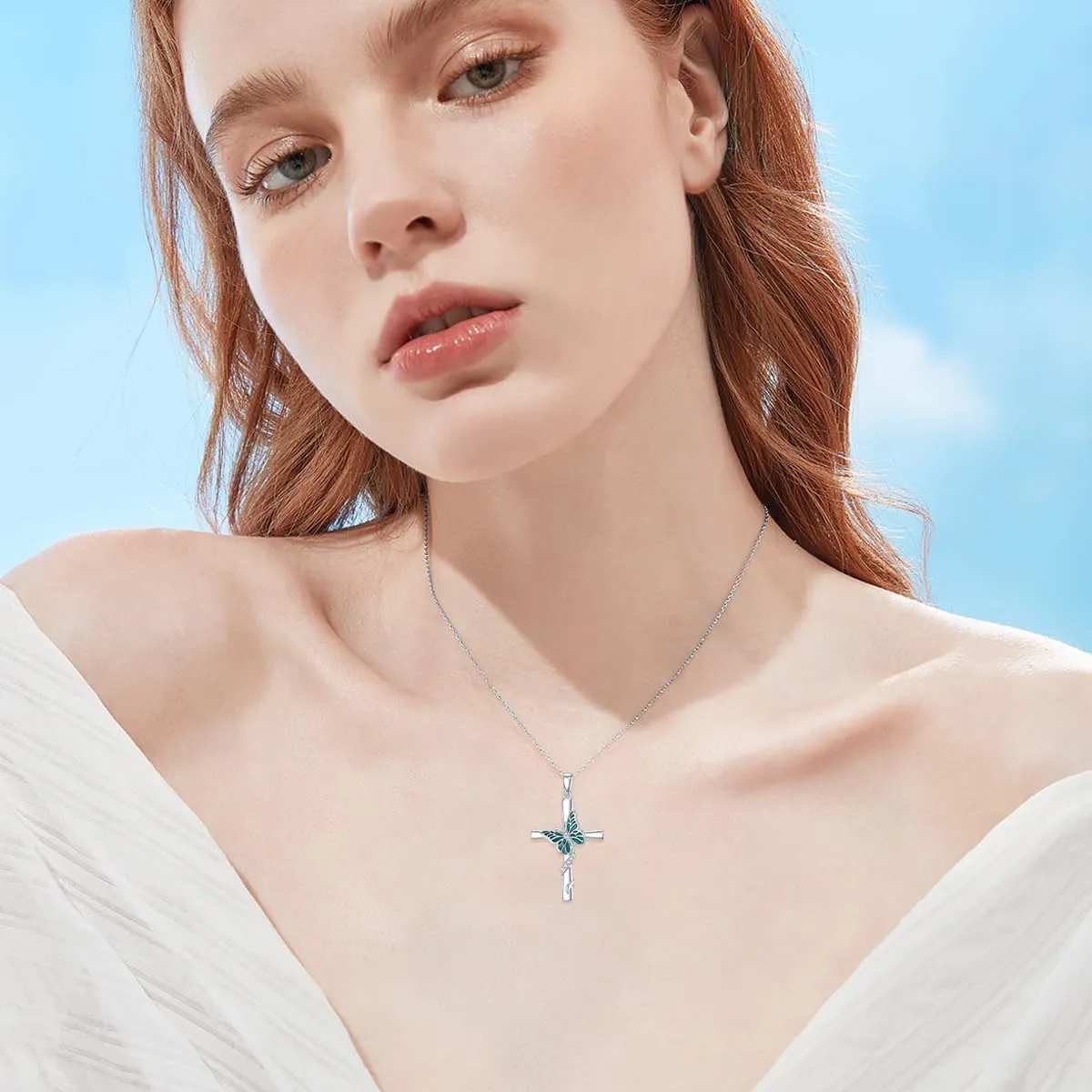 Diamond Cross Necklace for Women 925 Sterling Silver Infinity/Butterfly/Heart/Jerusalem Cross Graduation Friendship Necklace Talisman Diamond Jewelry Pendant for Women