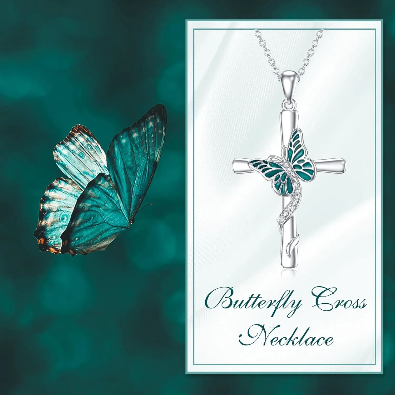 Diamond Cross Necklace for Women 925 Sterling Silver Infinity/Butterfly/Heart/Jerusalem Cross Graduation Friendship Necklace Talisman Diamond Jewelry Pendant for Women