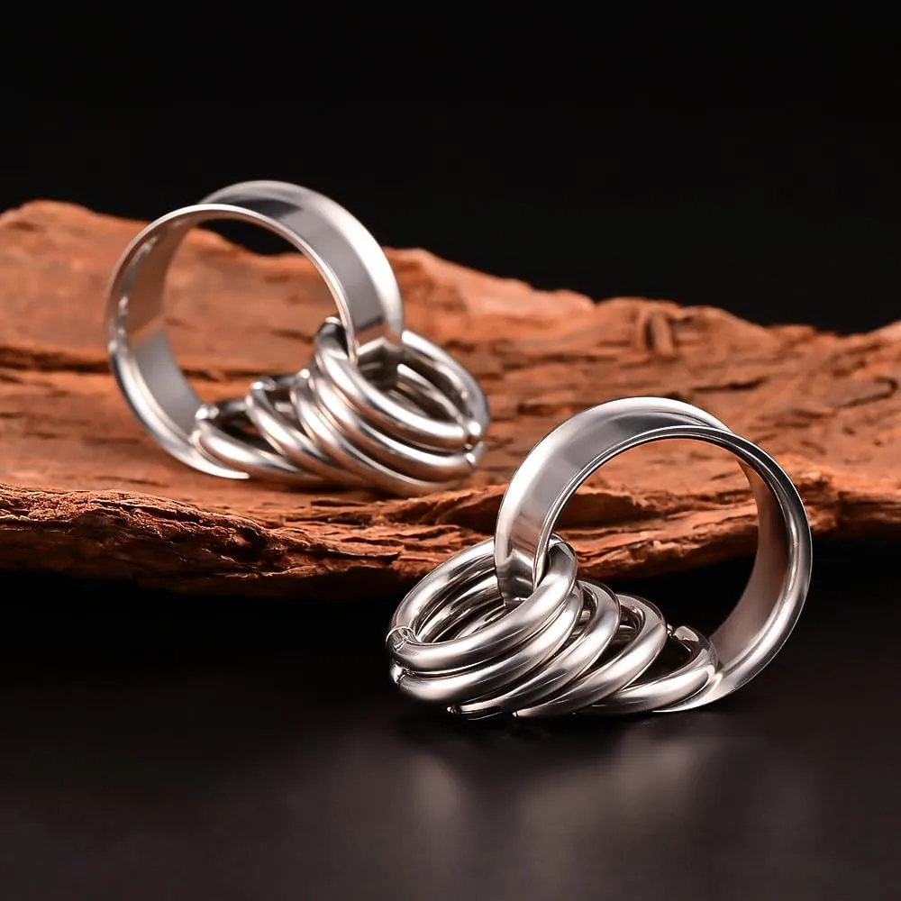 DOEARKO 2PCS Ear Gauges Cool Bat Saddle Ear Plugs Tunnels 316 Stainless Steel Hypoallergenic Earrings Gauges for Ears Expander Body Piercing Jewelry