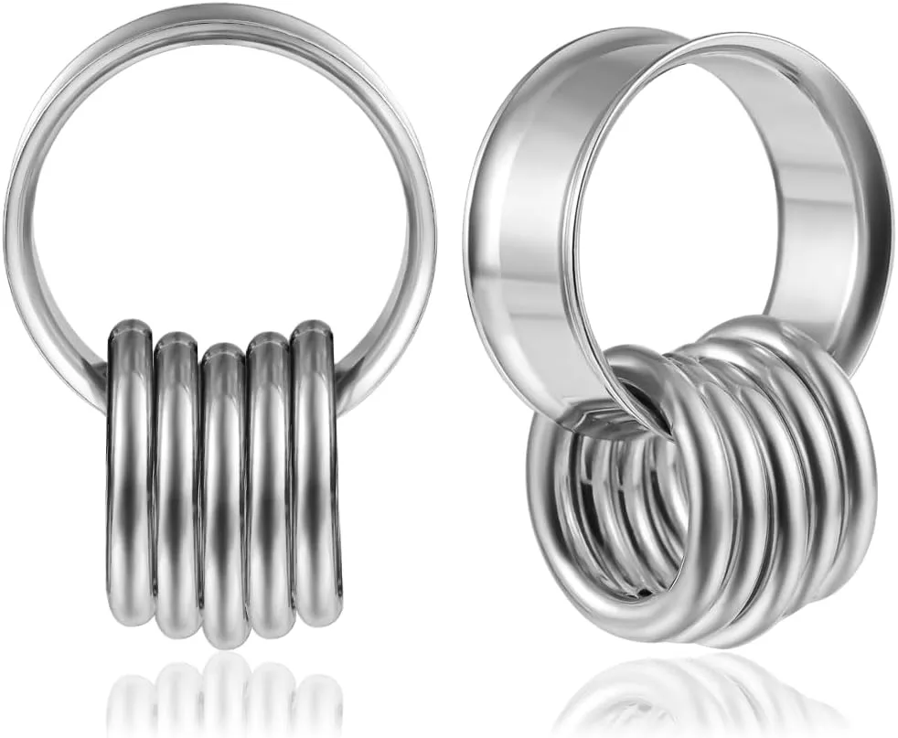 DOEARKO 2PCS Ear Gauges Cool Bat Saddle Ear Plugs Tunnels 316 Stainless Steel Hypoallergenic Earrings Gauges for Ears Expander Body Piercing Jewelry