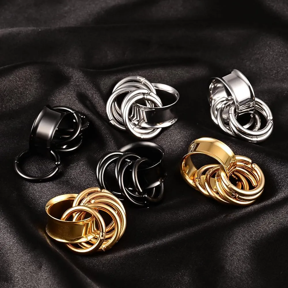 DOEARKO 2PCS Ear Gauges Cool Bat Saddle Ear Plugs Tunnels 316 Stainless Steel Hypoallergenic Earrings Gauges for Ears Expander Body Piercing Jewelry