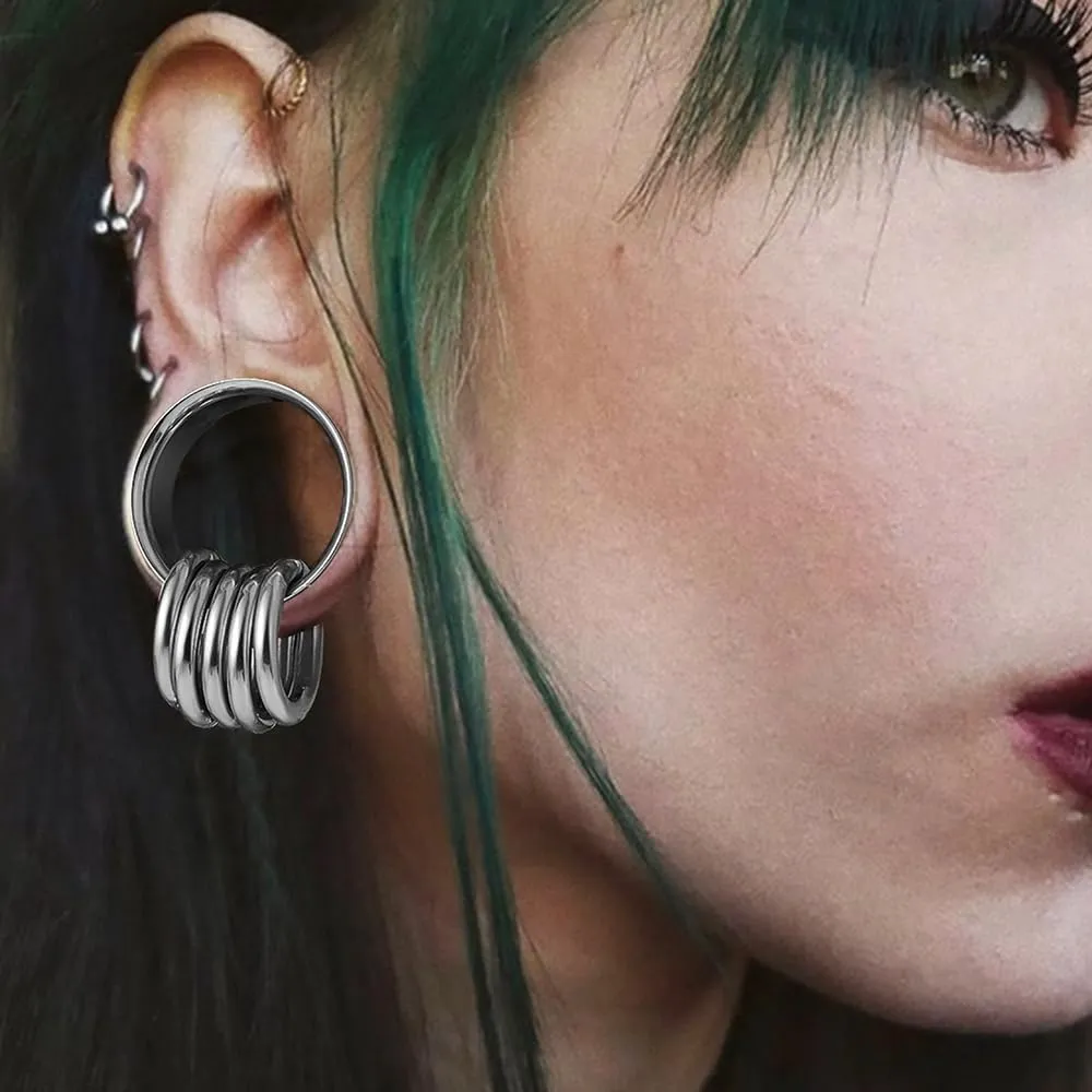 DOEARKO 2PCS Ear Gauges Cool Bat Saddle Ear Plugs Tunnels 316 Stainless Steel Hypoallergenic Earrings Gauges for Ears Expander Body Piercing Jewelry
