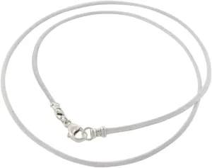 DragonWeave Sterling Silver 1.8mm Fine White Leather Cord Necklace