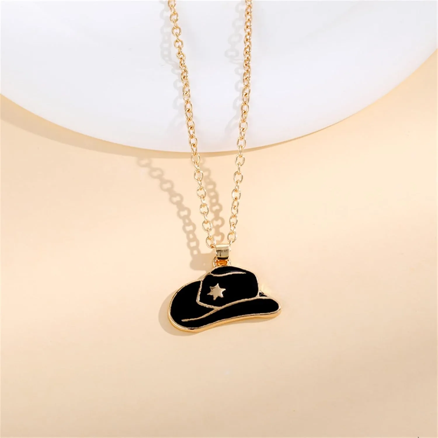 Dreuyet Cowgirl Boot Earrings and Necklace Set for Women Dainty Fashion Western Cowboy Boots Chain Necklace 14K Gold Plated Cowboy Hat Pendant Necklace Western Style Jewelry Gift