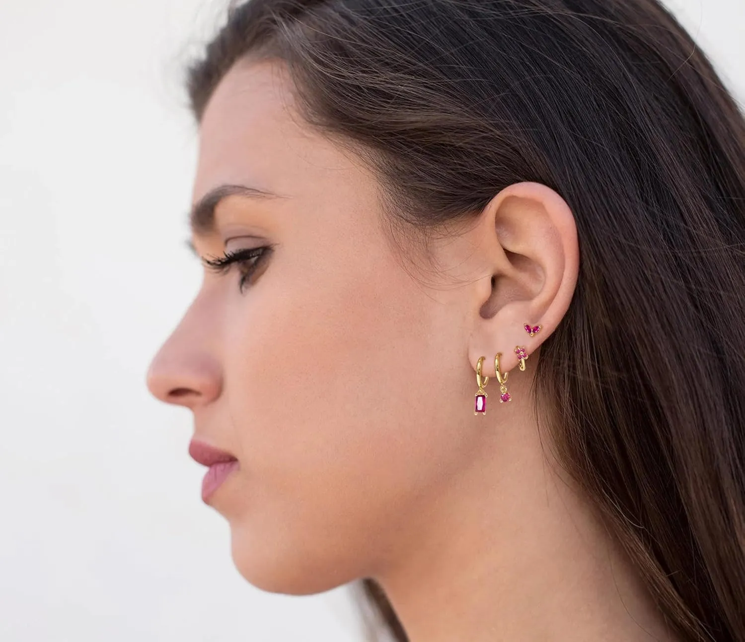 Earring Sets for Multiple Piercings  14K Gold Huggie Hoop & Stud Earrings Set  Hypoallergenic Cartilage Earrings for Women Lightweight Non Tarnish Earring Stack