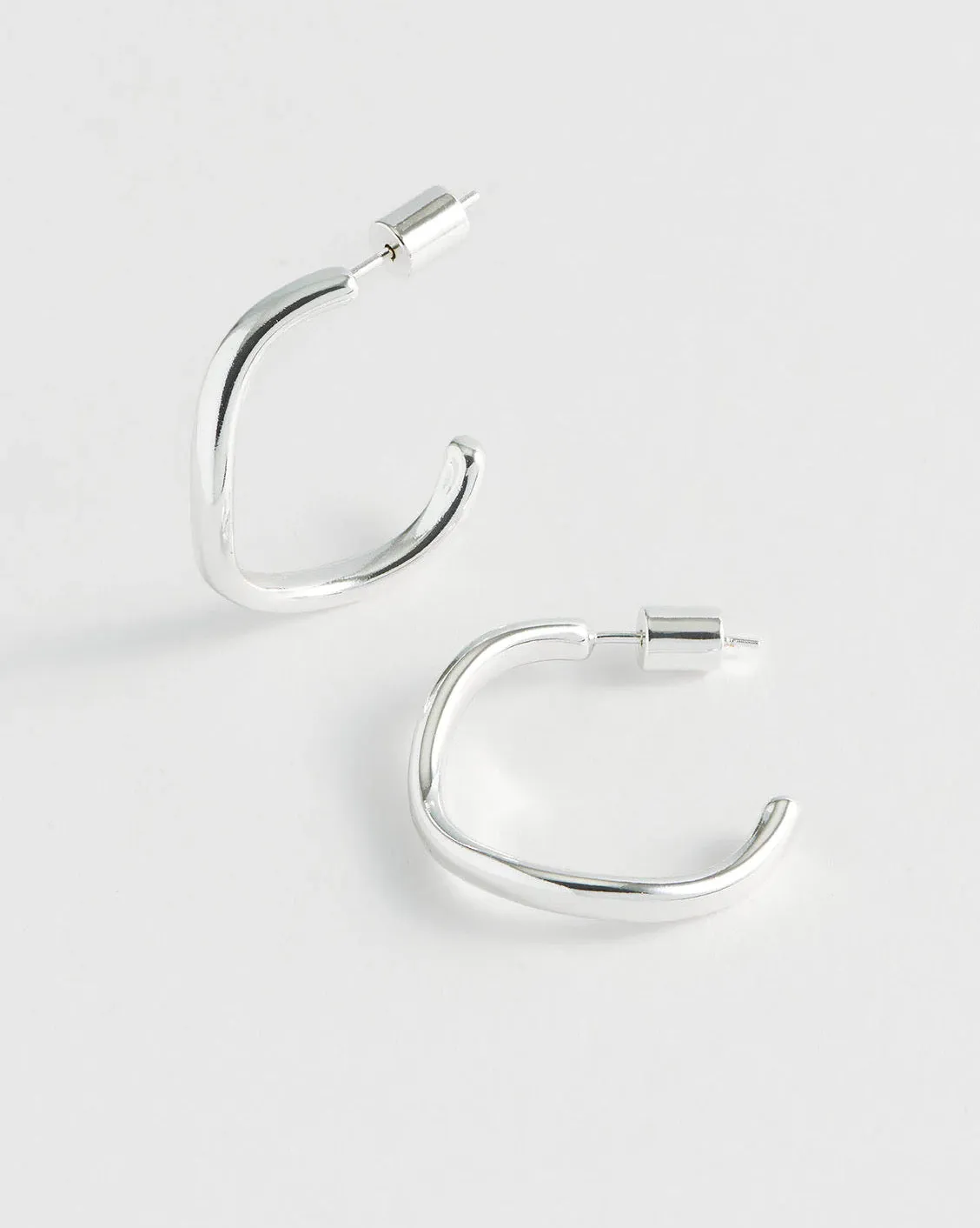 Estella Bartlett - Silver Gentle Wave Hoop Earrings
