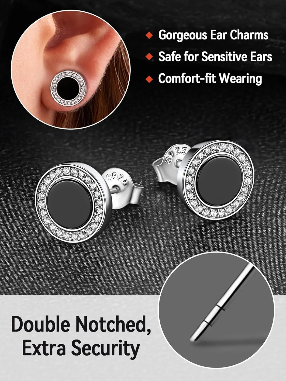 FaithHeart Viking Runes Stud Earrings for Men Silver/Black/Gold Stainless Steel Lightweight Earrings Retro Norse Mythology Jewelry with Gift Box