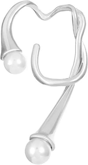 Faux Pearl Irregular Ear Cuff Earrings for Women Melting Liquid Waterdrop Non Piercing Wrap Climber Cuffs Dangle Drop Clip On Earring Fashion Jewelry Gifts