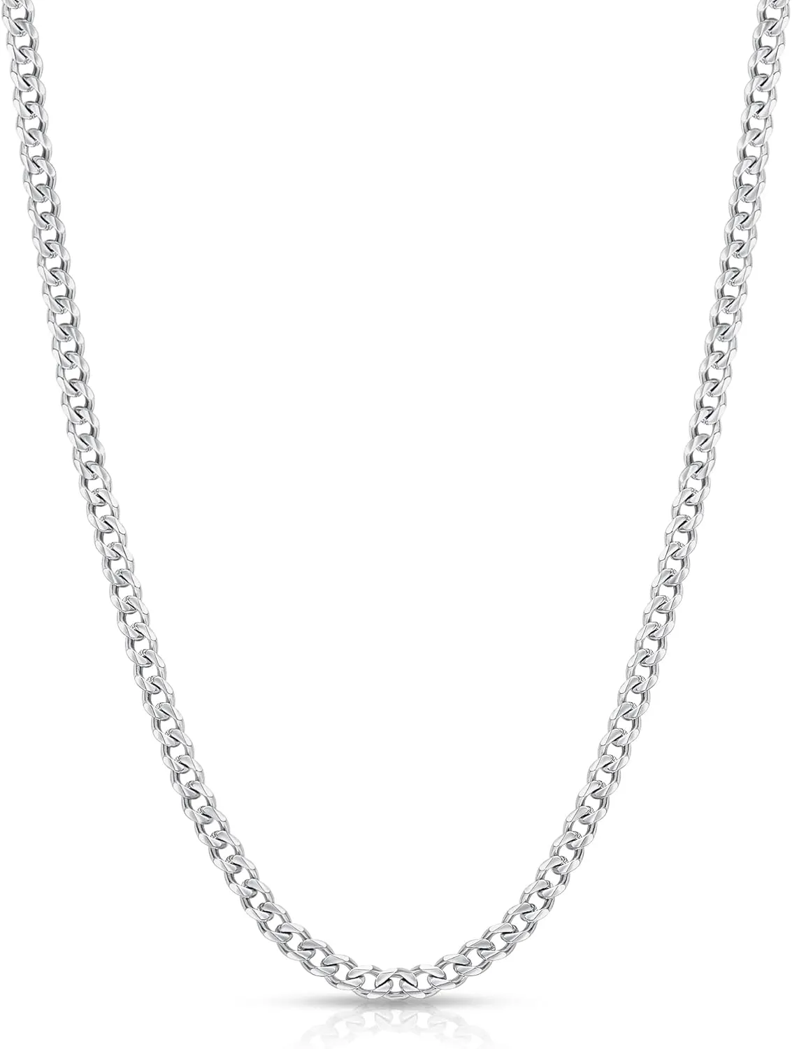 Fiusem 3.5mm Cuban Link Chains for Men, Silver Tone/Black/14K Gold Plated Stainless Steel Necklace Chain, Mens Necklace 16, 18, 20, 22, 24, 26, 28 Inch