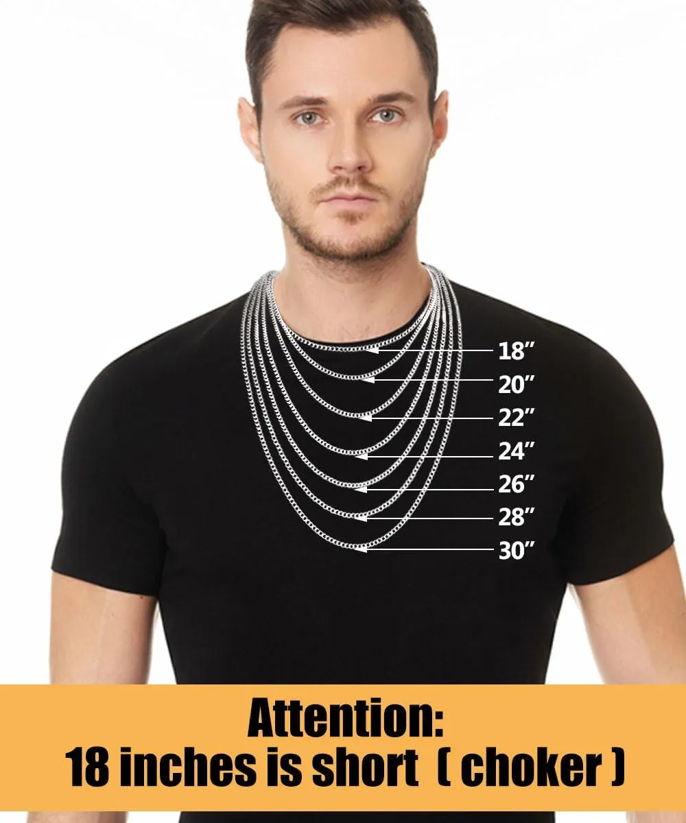 Fiusem 3.5mm Cuban Link Chains for Men, Silver Tone/Black/14K Gold Plated Stainless Steel Necklace Chain, Mens Necklace 16, 18, 20, 22, 24, 26, 28 Inch