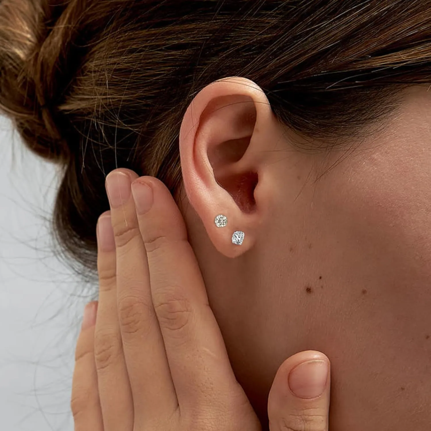 Flat Back Stud Earrings for Women Heart Titanium Earrings for Sensitive Ears Screw Back Stud Earrings Hypoallergenic 20G Flat Back Stud Earrings