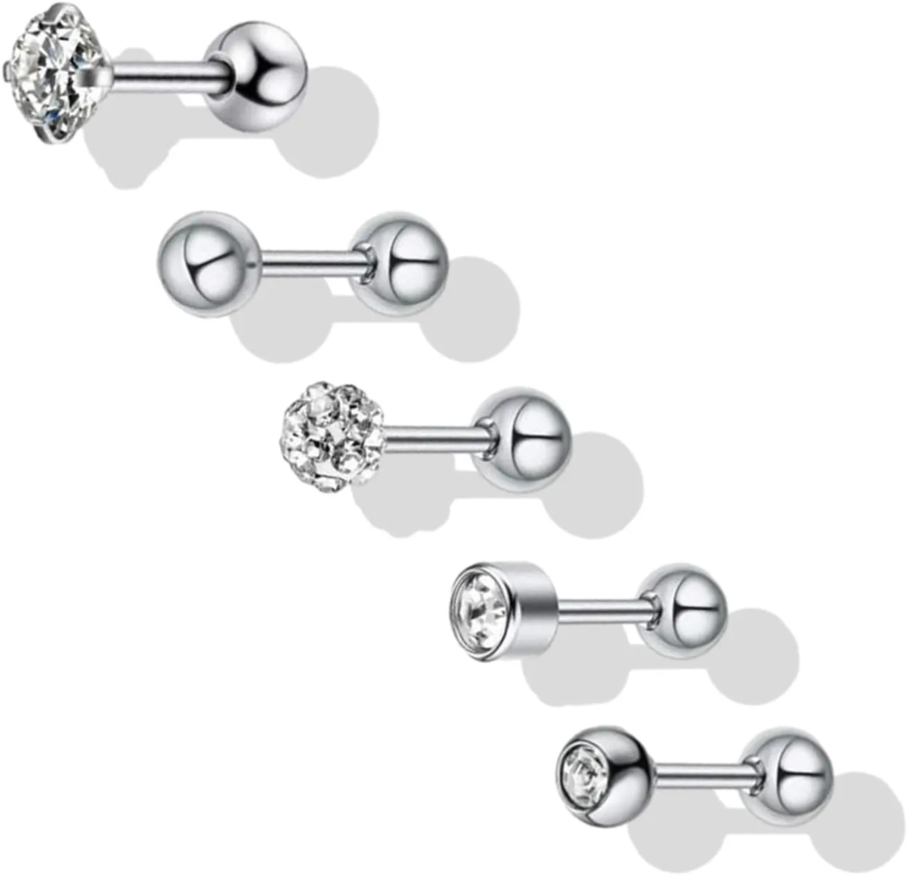 Flat Back Stud Earrings for Women Heart Titanium Earrings for Sensitive Ears Screw Back Stud Earrings Hypoallergenic 20G Flat Back Stud Earrings