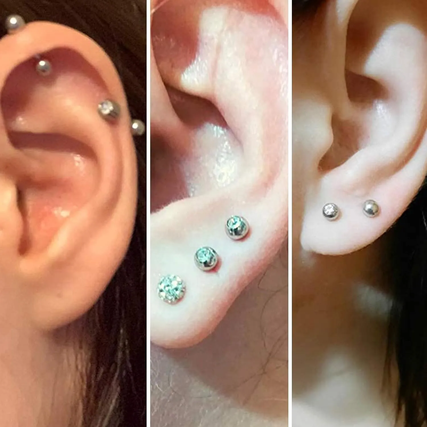 Flat Back Stud Earrings for Women Heart Titanium Earrings for Sensitive Ears Screw Back Stud Earrings Hypoallergenic 20G Flat Back Stud Earrings