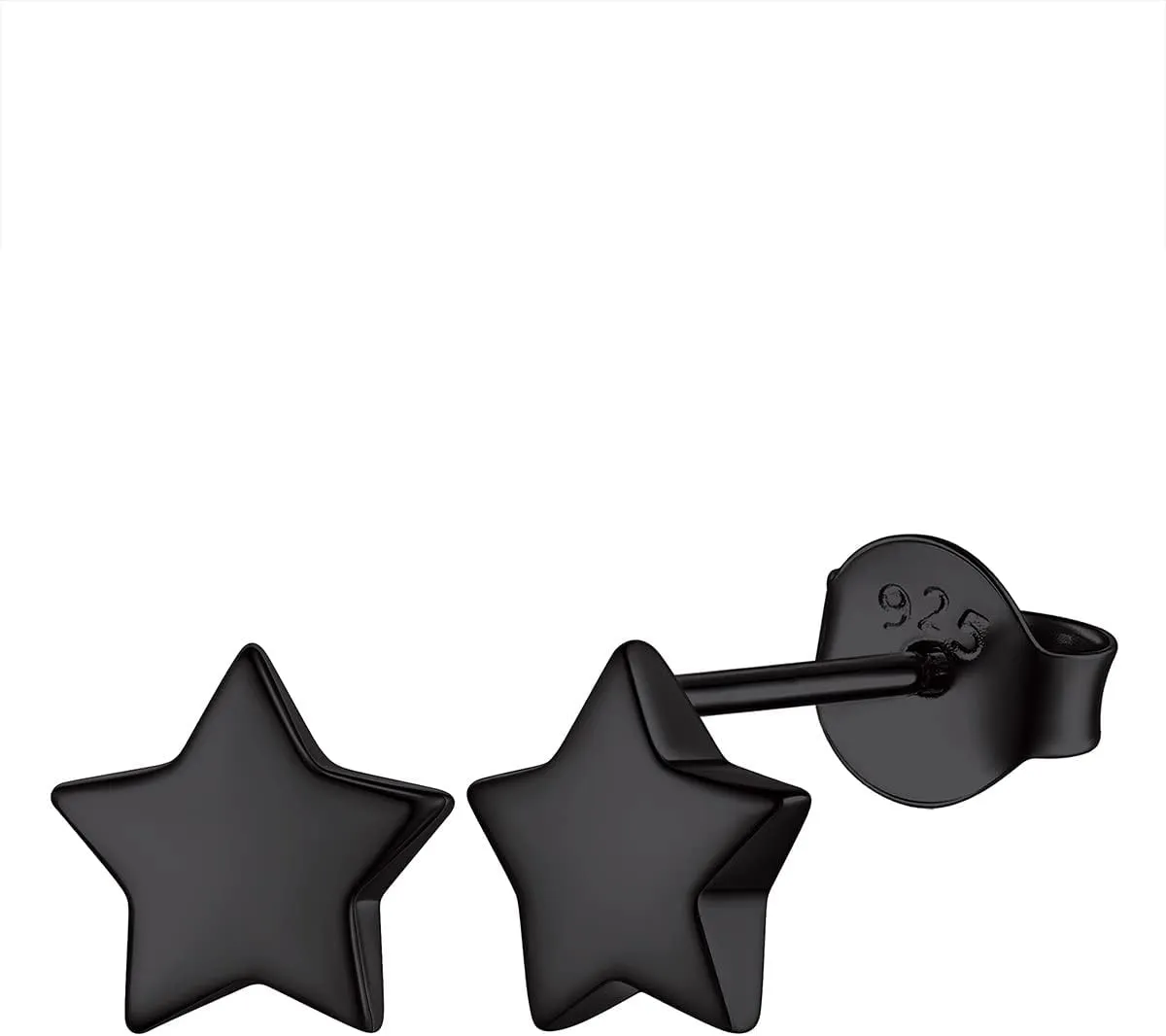 FOCALOOK 925 Sterling Silver Stud Earrings Minimalist Dainty Lightning/Bar/Triangle/Dot/Heart/Moon Star Earrings for Women Teengirls