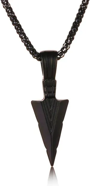 FORUBUS Arrowhead Pendant Necklace, Stainless Steel Spearpoint Necklace for Men Biker Streetwear Costume Jewelry