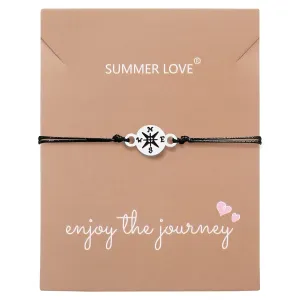 Friendship Couple Bracelet Graduation GIfts Bracelet Seniors College High School Graduate Birthday Christmas Gifts Relationship Bracelets (enjoy the journey-silver)