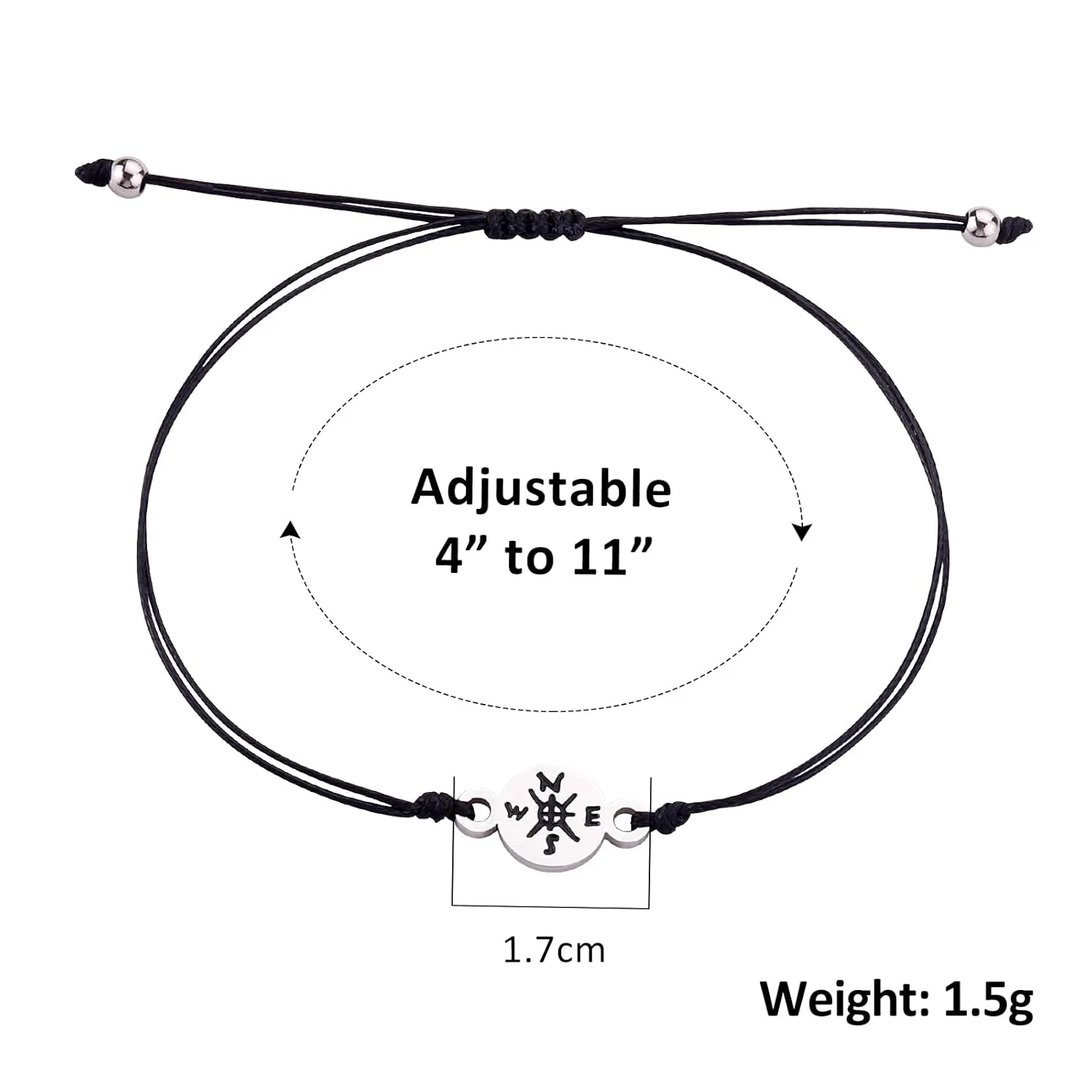 Friendship Couple Bracelet Graduation GIfts Bracelet Seniors College High School Graduate Birthday Christmas Gifts Relationship Bracelets (enjoy the journey-silver)