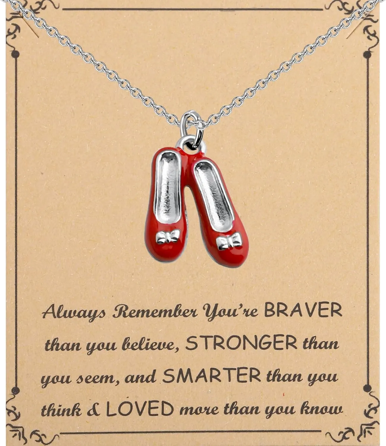 FUSTMW Sweet Home Necklace Movies Inspired Gifts Sweet Home Red Enamel Shoes Charm (necklace)