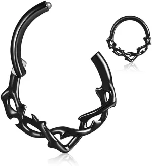 G23 Titanium Septum Ring Hoop,16G ASTM F136 Titanium Nose rings Jewelry Clicker Cartilage Earring Hinged Segment Daith Piercing Black silver gold 1PCS
