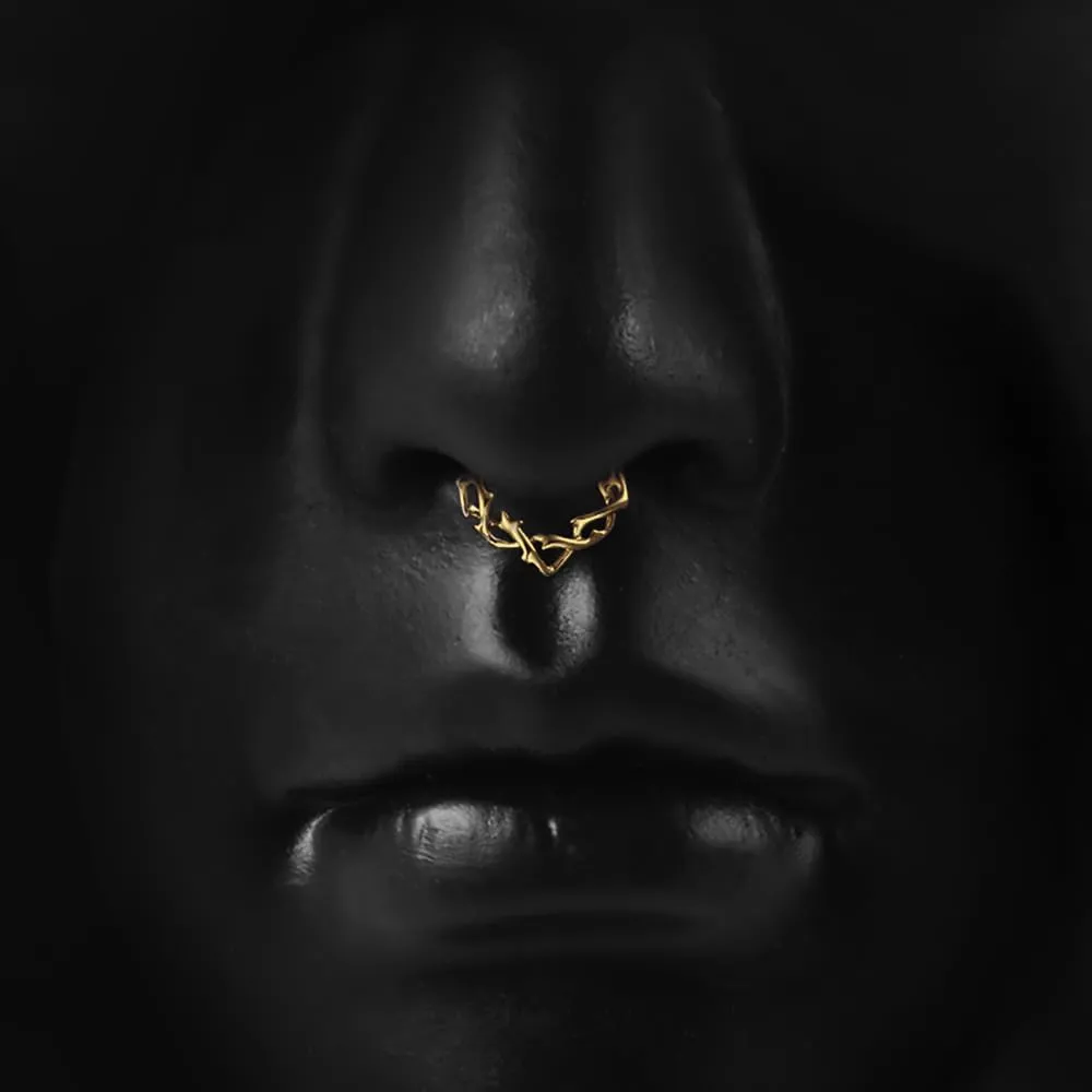 G23 Titanium Septum Ring Hoop,16G ASTM F136 Titanium Nose rings Jewelry Clicker Cartilage Earring Hinged Segment Daith Piercing Black silver gold 1PCS
