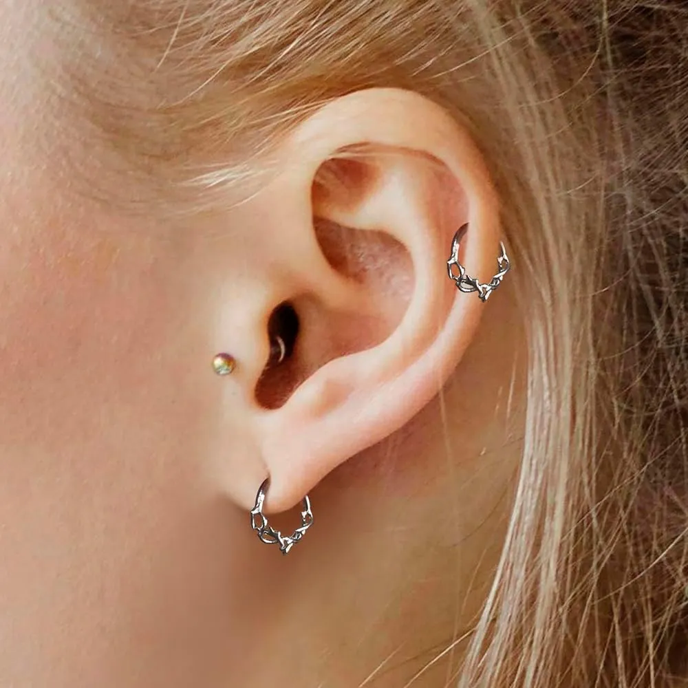 G23 Titanium Septum Ring Hoop,16G ASTM F136 Titanium Nose rings Jewelry Clicker Cartilage Earring Hinged Segment Daith Piercing Black silver gold 1PCS
