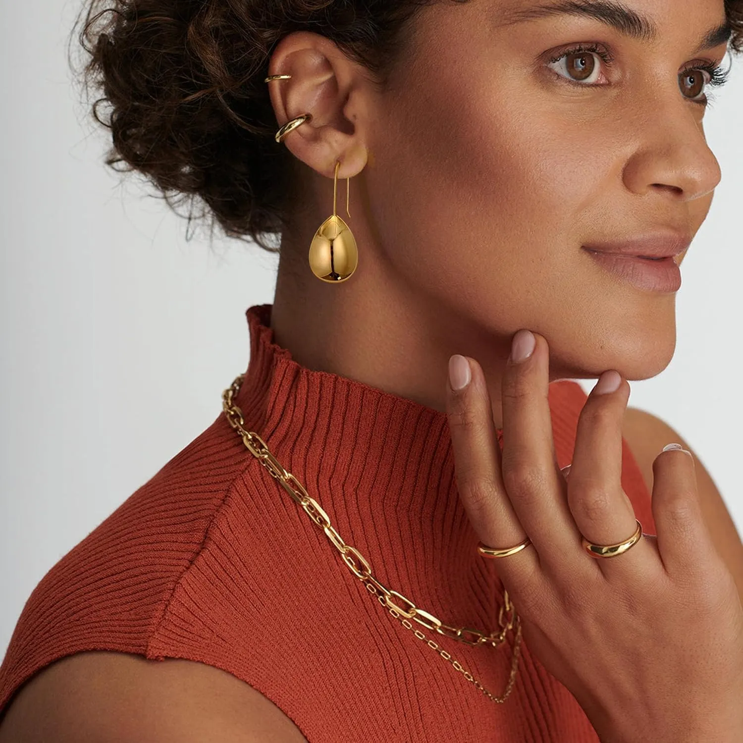 Gold Ball Hoop Earrings for Women 18K Gold Plated Ball Dangle Drop Earrings for Women Pendant Earring