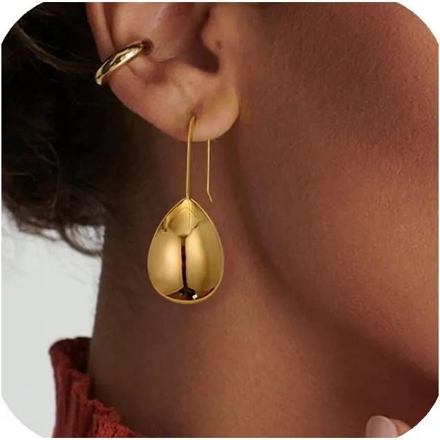 Gold Ball Hoop Earrings for Women 18K Gold Plated Ball Dangle Drop Earrings for Women Pendant Earring