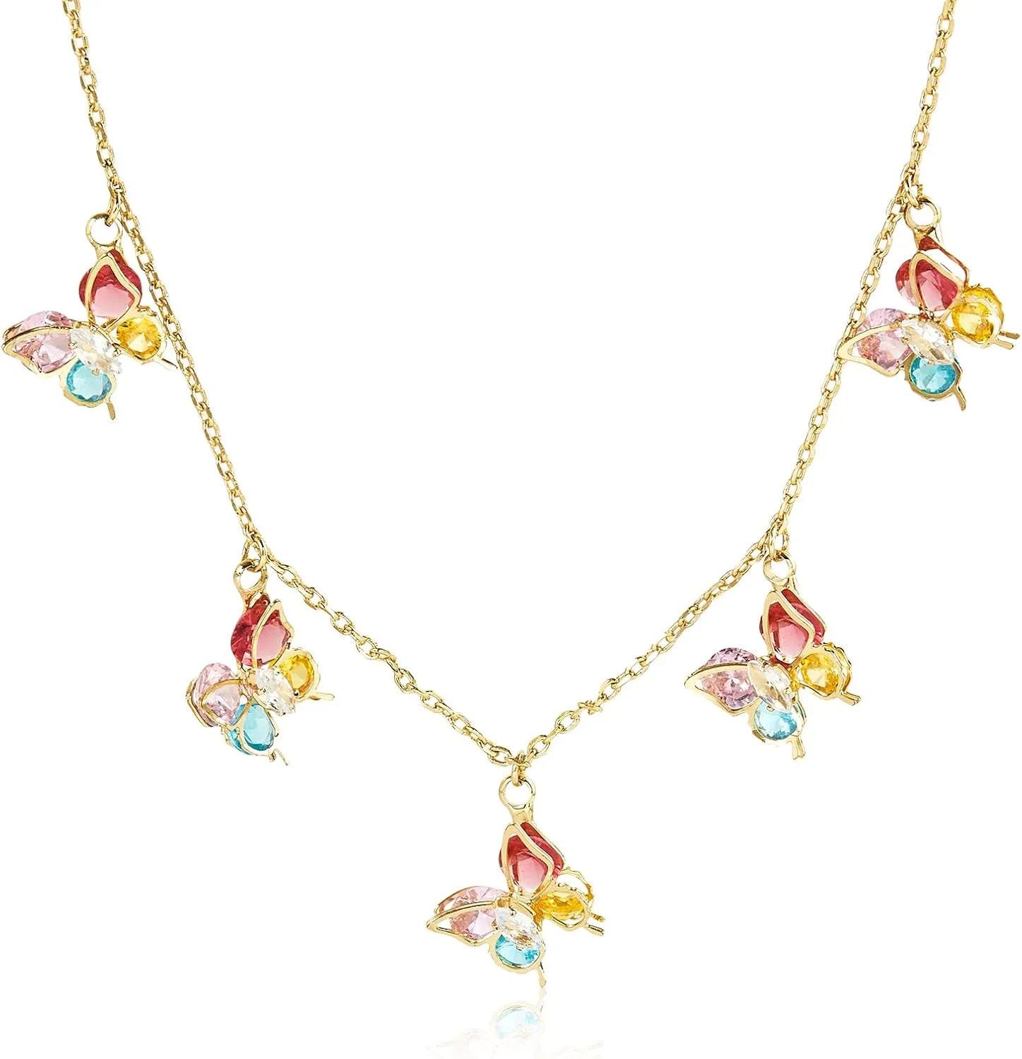 Gold Butterfly Necklace for Women - Dainty Gold Pendant Necklaces Cubic Zirconia Necklace, Butterfly Jewelry Gifts for Women, Teen Girls
