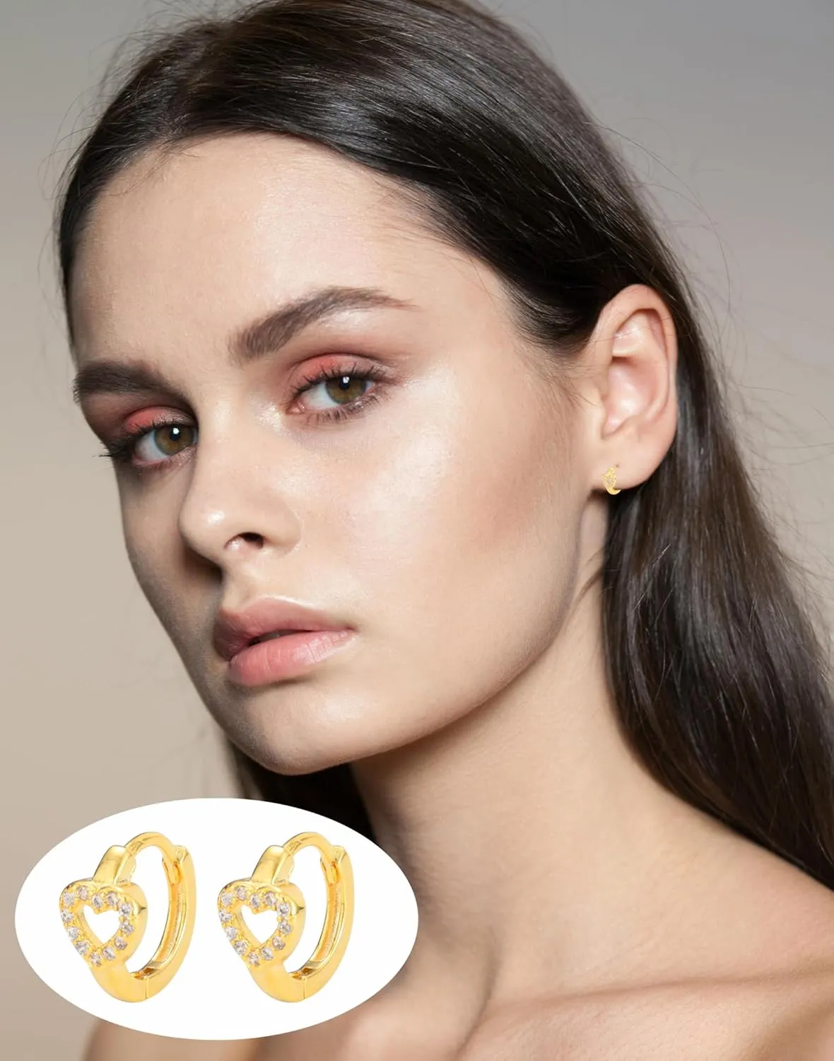 Gold Drop Earrings for Women Heart Cross Butterfly Ellipse Hoop Earrings Small Thick Oval Open Wedding Minimalist Aesthetic Jewelry Gift