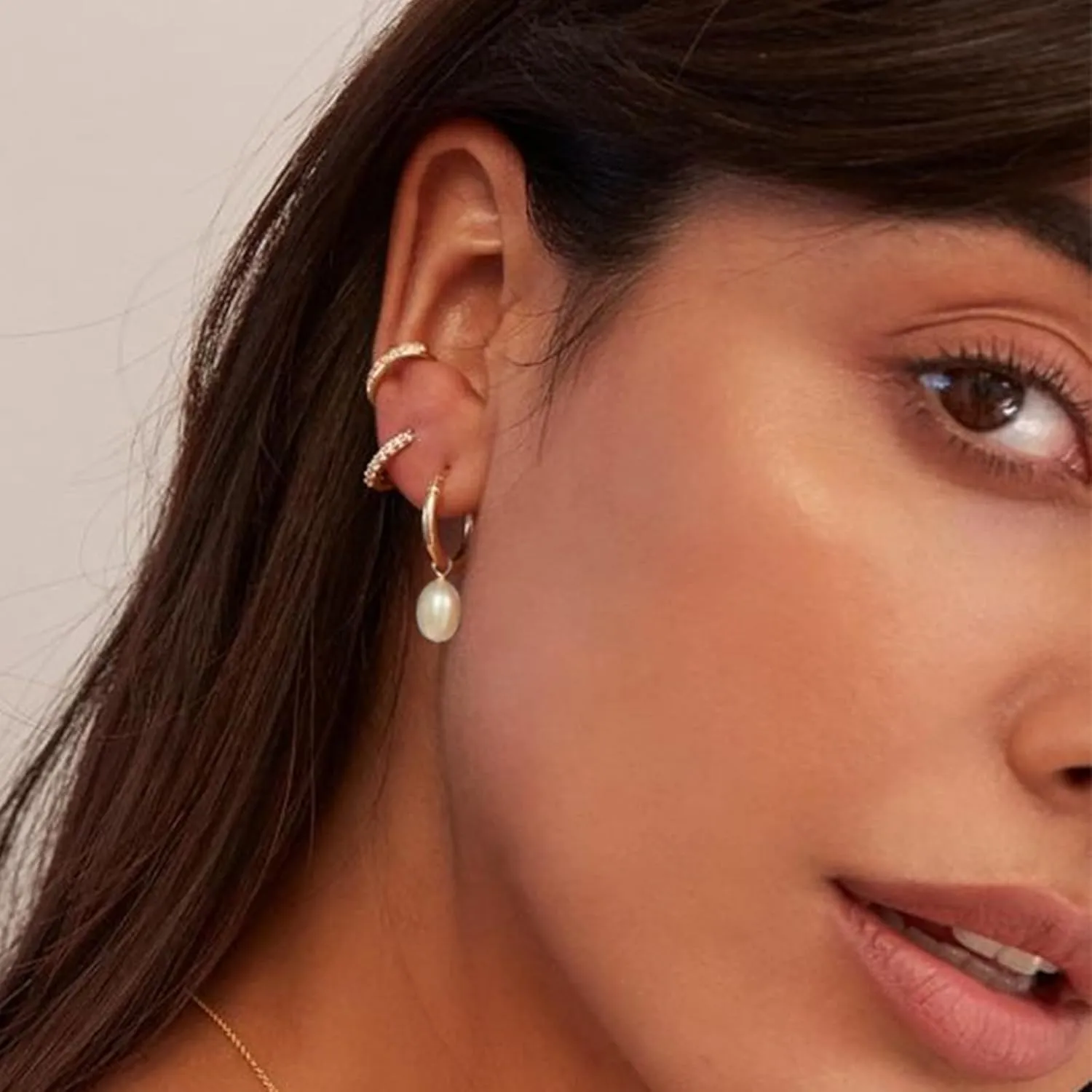 Gold Earrings Set for Women, 14K Gold Plated Stud and Cartilage Earring Sets for Multiple Piercing, Hypoallergenic Stackable Small Gold Huggie Hoop Earrings for Women Jewelry